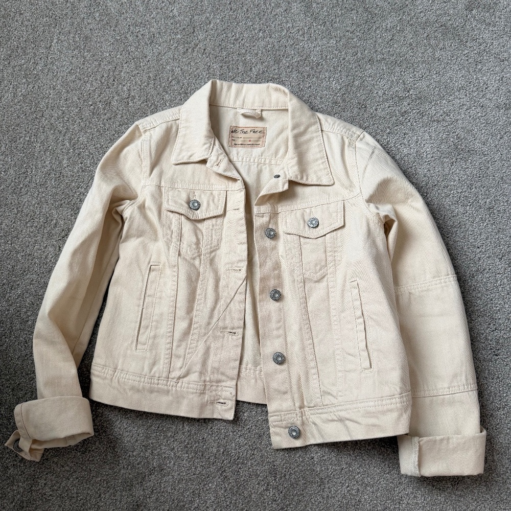 Free People Rumors denim jacket Ecru Small